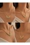 Emerald Green Steel Necklace Serenay Model Zircon Stone Gold Non-Tarnish Fashion Design Evening Dress Necklace - 3