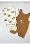 Car Embroidered Short Salopet Jumpsuit Set of 3 - 2