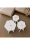 Zigon Coffee Table, Mushroom Hexagonal 3-Piece Zigon Coffee Table, Center Table Set, White Tabletop - 3