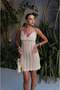 Ecru Pearl Detailed Strappy Mini Dress - 3