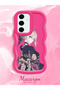 Samsung Galaxy S24 Fe Compatible Case Camera Protector Red Silicone Couple Phone Case Girl Pattern - 2