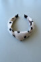 Dark Cream Polka Dot Pattern Crown Bandana Hair Crown - 3