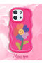 Poco C85 Compatible Case Camera Protector Red Silicone Couple Phone Case Floral Pattern - 2