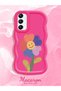 Samsung Galaxy A24 Compatible Case Camera Protector Red Silicone Couple Phone Case Floral Pattern - 2