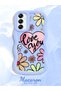 Samsung Galaxy A14 5g Compatible Case Camera Protector Blue Silicone Couple Phone Case Floral Pattern - 2