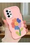Samsung Galaxy A23 Compatible Case Camera Protector Pink Silicone Couple Phone Case Floral Pattern