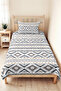 Geometric Bohemian Gray Young Room Single Pique Set-Anthracite Beige 160X220 cm Quilted Bedspread - 5