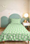 Daisy Floral Green Young Room Single Pique Set - Pastel 160X220 cm Quilted Bedspread - 4