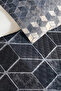Gray Geometric Modern Single Pique Set - Anthracite Beige Cubic 160X220 cm Quilted Bedspread - 3