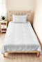 Gray Geometric Modern Young Room Single Pique Set-Minimal 160X220 cm Quilted Bedspread - 2