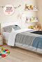 Blue Geometric Youth Room Single Pique Set - Striped Black 160X220 cm Quilted Bedspread