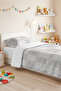 Gray Geometric Modern Single Duvet Set - White Striped Minimal 160X220 cm Summer Bedspread - 2