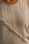 Women's 100% Cotton Cross Stitch Detailed Sleeveless Blouse, Stone - 3