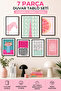 Pink Frame Look 7-Piece Painting Set – Coquette, Butterfly, Ibiza Aesthetic Wall Decor