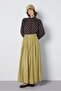 Tencel Paneled Flared Skirt Oil Green 31045 - 6