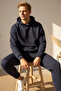 Men's Oversized Sweatpants Set with Kangaroo Pockets and Elastic Cuffs - Home Wear - 3