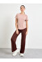 Pink Logo Lasercut Detail Curved Hem Short Sleeve Top - 2