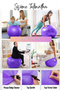 Purple Pilates Ball 65 cm Non-Slip Durable Balance Sports Yoga Aerobics Gymnastics Plates Fitness Exercise Training Ball Home Pilates Set Pregnancy Childbirth Exercises Sports Equipment Equipment Sports Equipment - 3