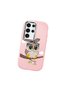 Samsung Galaxy S23 Ultra Compatible Case Camera Protector Pink Silicone Couple Phone Case with Owl Pattern - 3