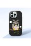 iPhone 12 Pro Max Compatible Case Camera Protector Black Silicone Couple Phone Case Owl Patterned