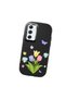 Samsung Galaxy A54 Compatible Case Camera Protective Black Silicone Couple Phone Case with Floral Pattern - 3