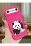 Tecno Pova Slim Compatible Case Camera Protector Red Silicone Couple Phone Case Panda Pattern