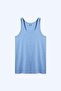 Men's ribbed tank top 100% cotton blue melange