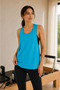 Women's Blue Backless Racerback Sports Tank Top - 5