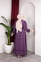 Elegant Lace Detailed Hijab Two-Piece Set – Plum - 6