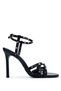 Women's Faux Leather Black Heeled Shoes