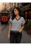 Sfg Life Moda Women's V-Neck Square Patterned Stylish Sweater - 2