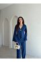 Indigo Spanish Sleeve Blouse Pants Women's Set - 2