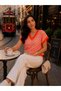 Sfg Life Moda Women's V-Neck Square Patterned Stylish Sweater - 5