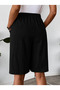 Women's 2-Piece Set Black Beige 100% Linen High Waist Elastic Pocket Bermuda Shorts – Comfortable Fit Summer Natural Linen Shorts - 3