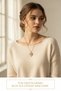 Stylish Design Steel Necklace with Yellow Color Stone Special Gift for Women - 7