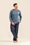 Father Son Lets Go to the Mountains Blue Long Sleeve Pajama Set Ar3832-A-V2 - 7