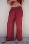 Cotton Burgundy Palazzo Trousers L-Xl - 4