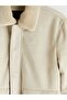 Southblue Beige Standard Fit Fur Collar Men's Suede Coat - 3