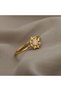 7 JZ1113P Opal Rings for Women Gold Color Lotus Flower Stainless Steel Ring Floral Couple Jewelry Fr - 6