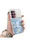 Samsung Galaxy S22 Ultra Compatible Silicone Edge Hard Back Case Couple Phone Case with Floral Pattern