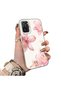 Poco M5S Compatible Silicone Edge Hard Back Case Couple Phone Case with Floral Pattern