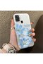 Samsung Galaxy A21S Compatible Silicone Edge Hard Back Case Couple Phone Case with Floral Pattern - 3