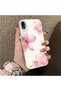 iPhone Xr Compatible Silicone Edge Hard Back Case Couple Phone Case with Floral Pattern - 3