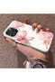 iPhone 16 Pro Max Compatible Silicone Edge Hard Back Case Couple Phone Case with Floral Pattern - 2