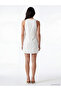 Lcw Vision White Crew Neck A-Line Mini Dress - 4