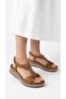Tyora Women's Sandals Wedge Heel Open Toe Stone Detailed Bowknot Elastic Daily Comfortable Thick Sole - 3