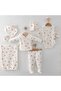7 Pieces 100% Cotton Ribbed Combed Fabric Floral Printed Newborn Hospital Release Set - 2
