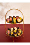 Two-Tier Gold Plated Black Plexiglass Presentation Stand 25X40 cm Cake Cookie Treats Organizer - 8