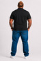Men's Large Size Single Jersey Polo T-Shirt Classic Pocket 26402 Black - 3