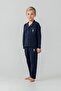 Boy's Pajama Set Embroidered Navy Blue Long Sleeve Pajama Set Us2643-C-V1 - 6